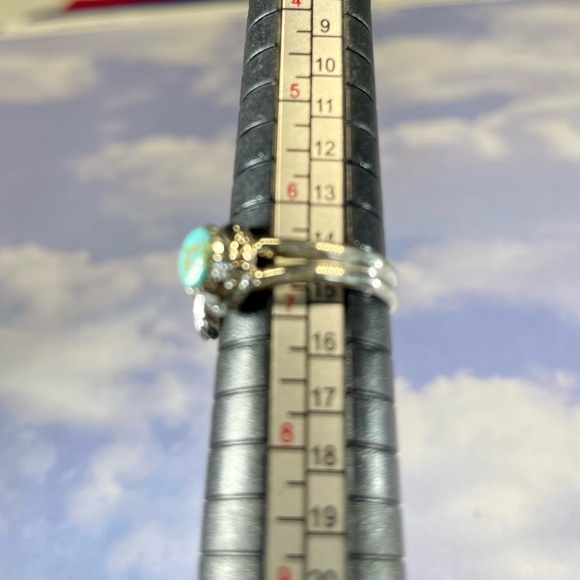 Classic Native American Sterling Ring with Turquoise & Feather Design Ships FREE - Picture 2 of 5